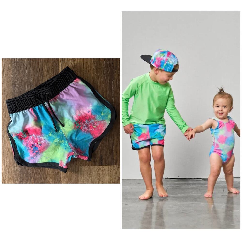 Little Bipsy Neon Watercolor Swim Shorts